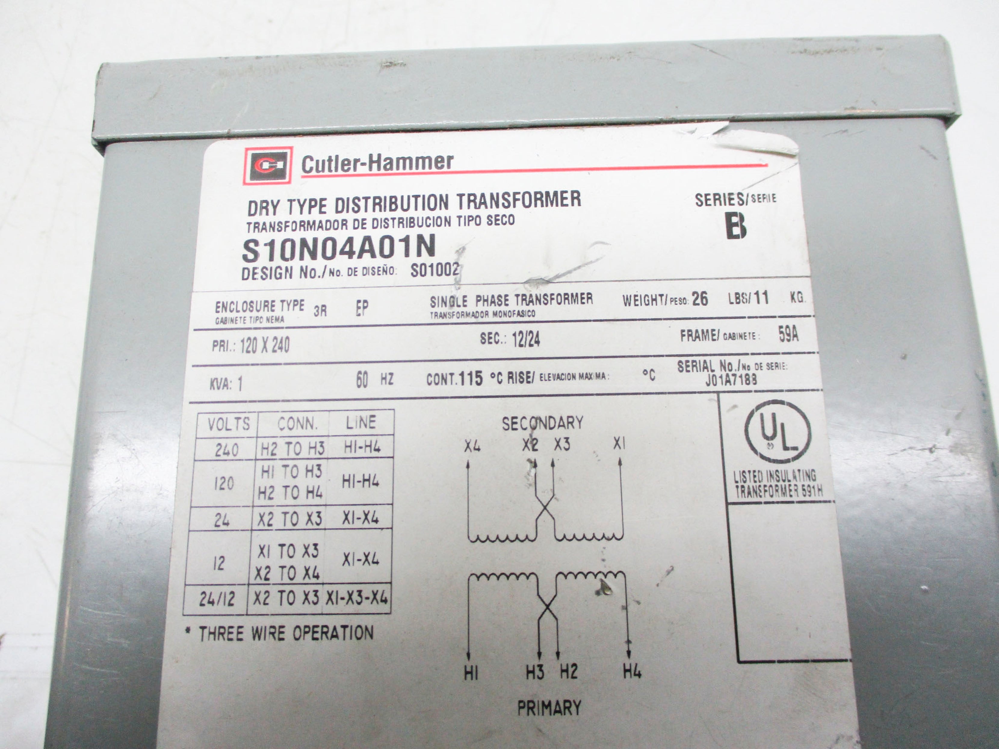CUTLER HAMMER S10N04A01N SER. B UNMP