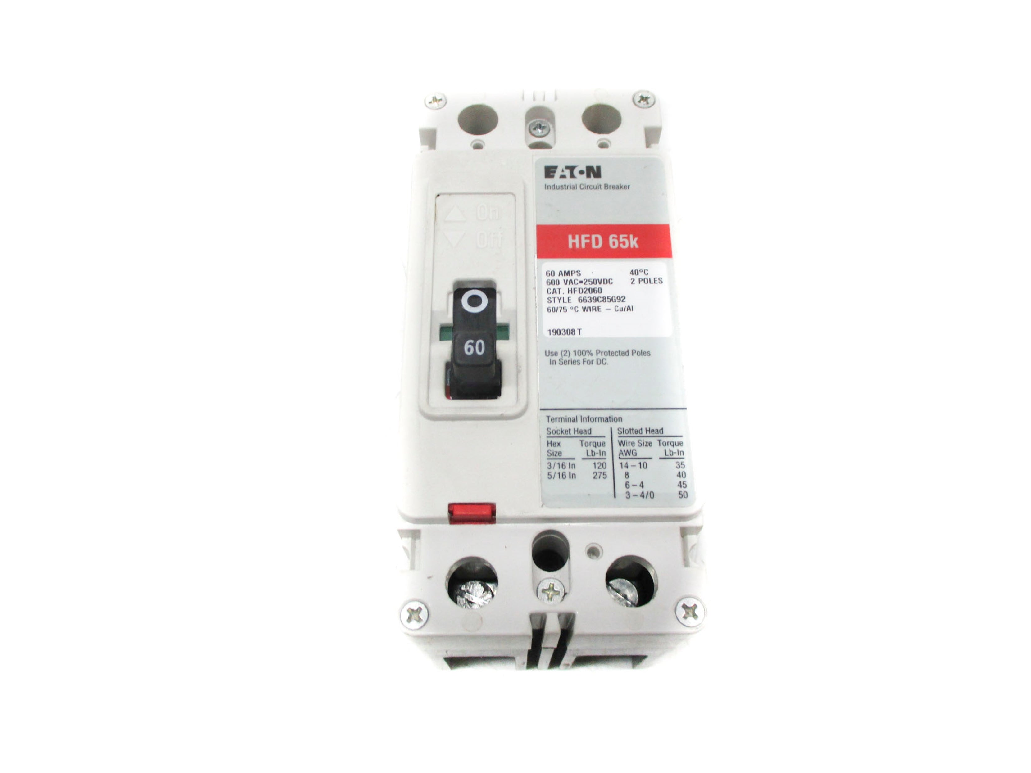 EATON HFD2060 60A 600VAC (GREY) UNMP