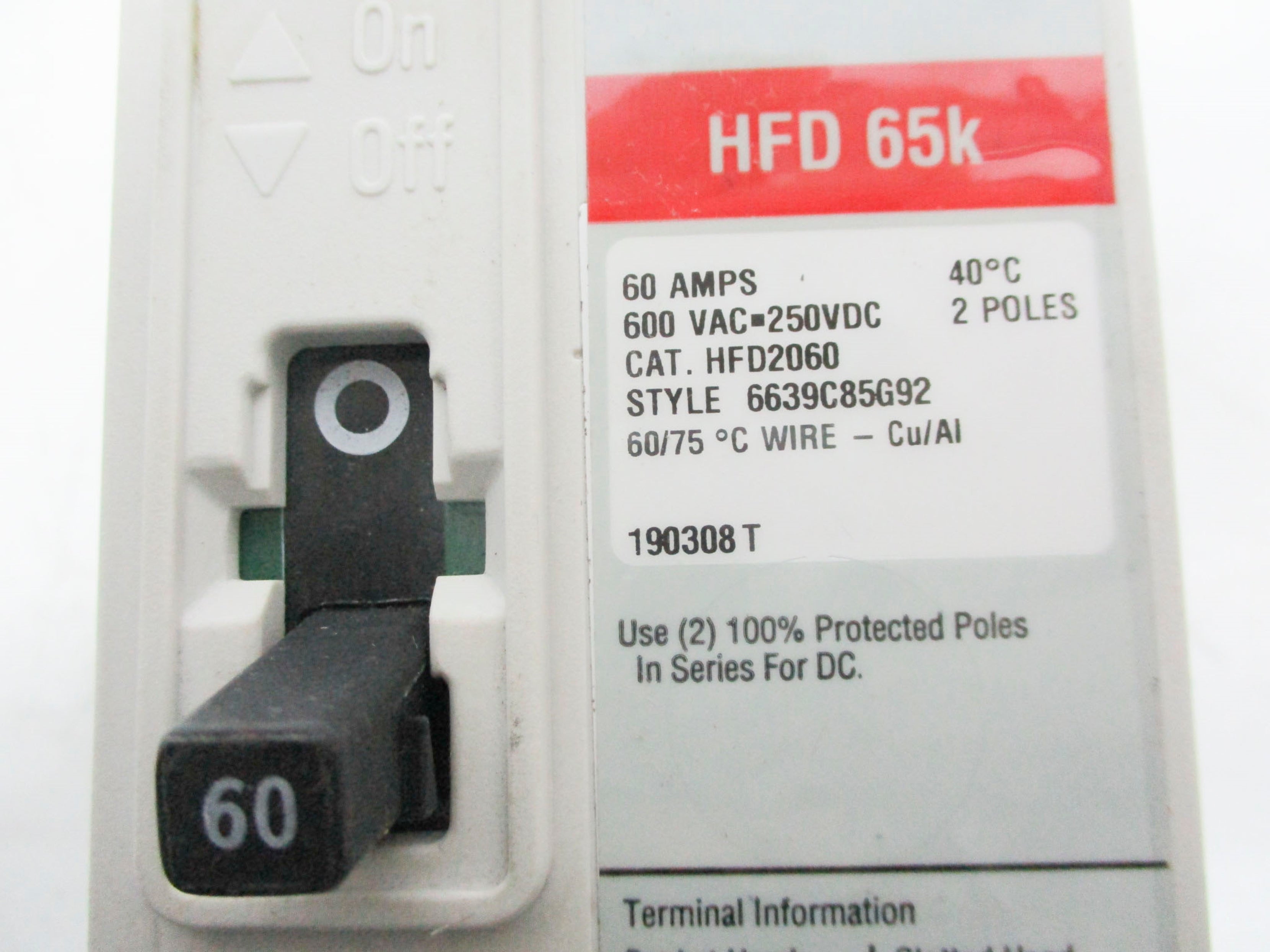 EATON HFD2060 60A 600VAC (GREY) UNMP