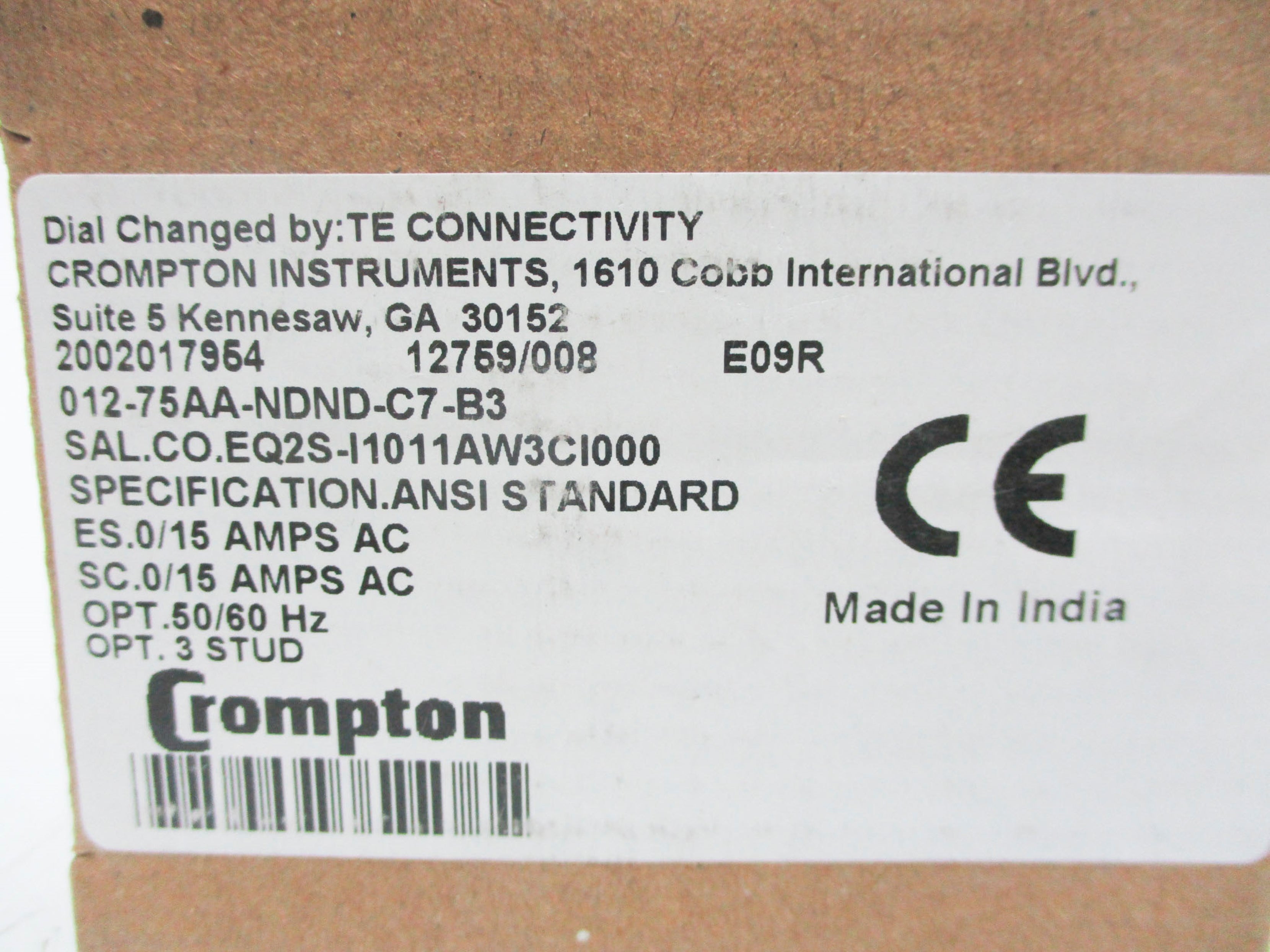 CROMPTON 012-75AA-NDND-C7-B3 NSMP