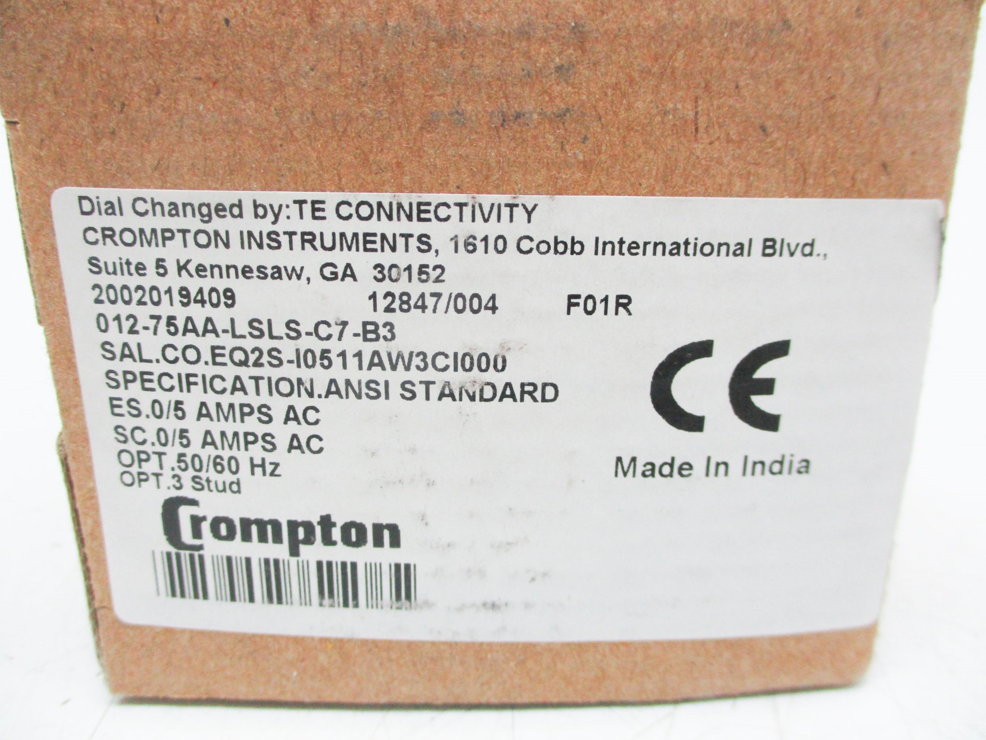 CROMPTON 012-75AA-LSLS-C7-B3 850V 0/5AAC NSMP