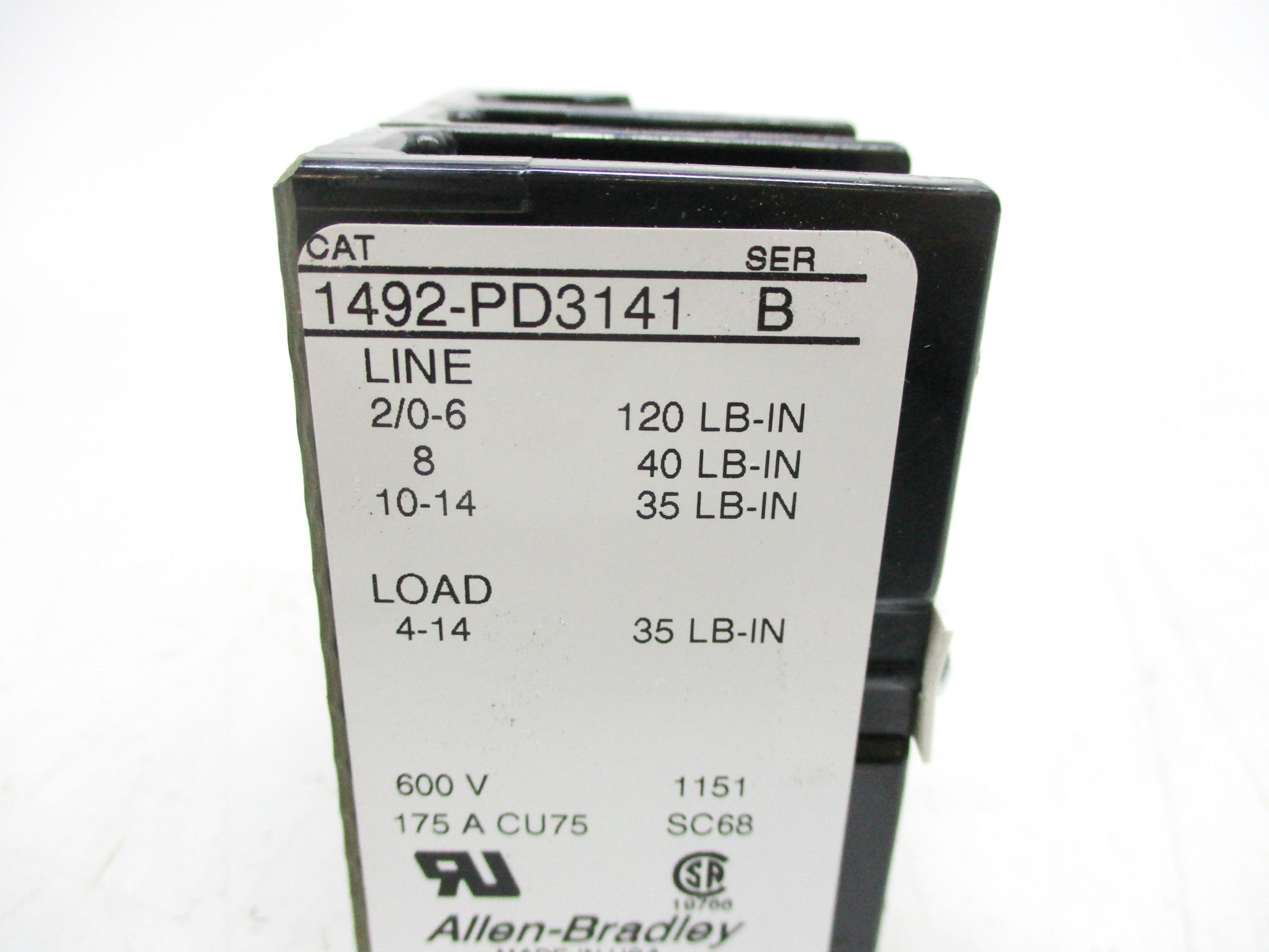 ALLEN BRADLEY 1492-PD3141 SER. B (AS PICTURED) (WH) NSMP