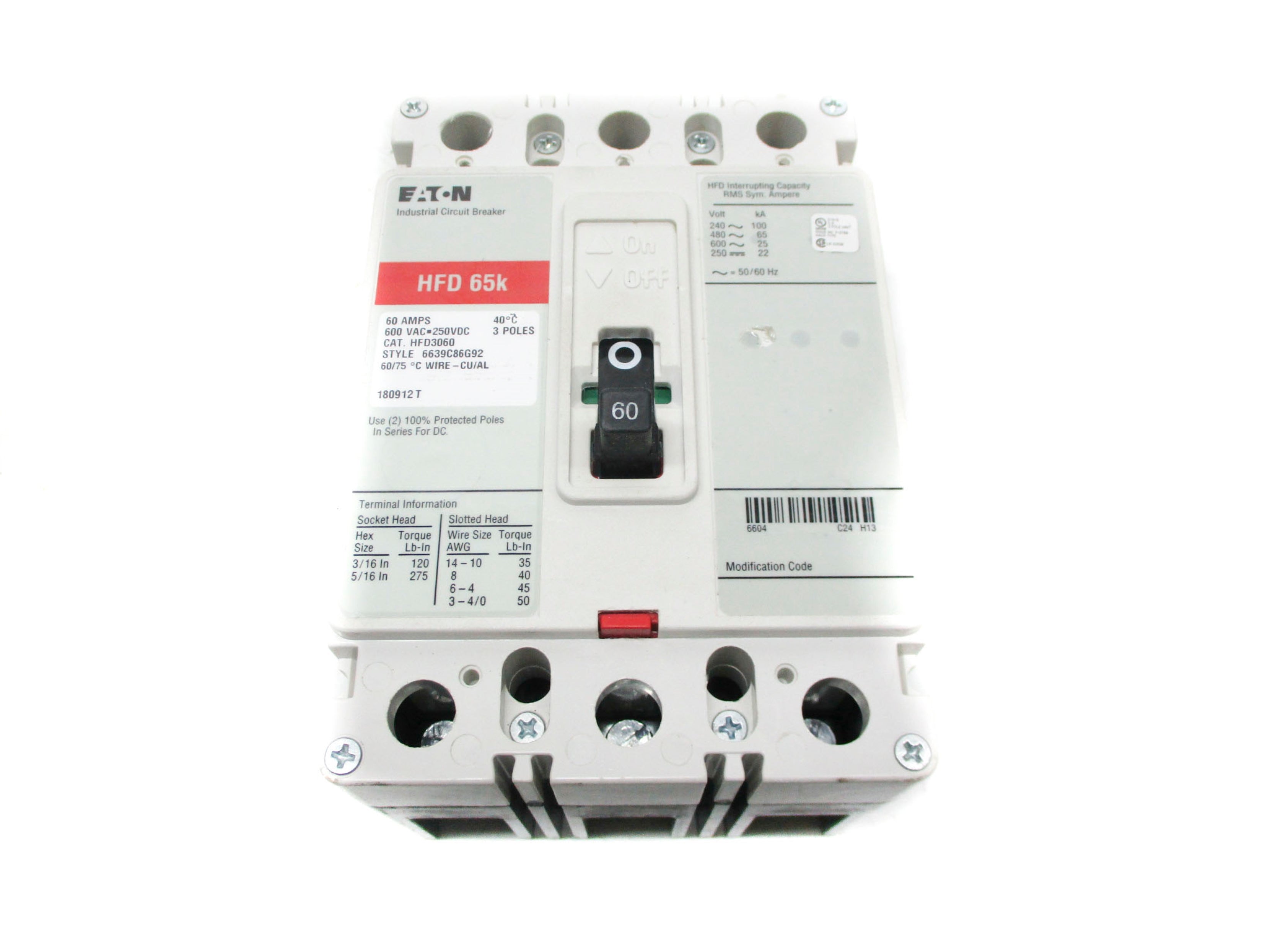 EATON HFD3060 60A 600VAC (GREY) UNMP