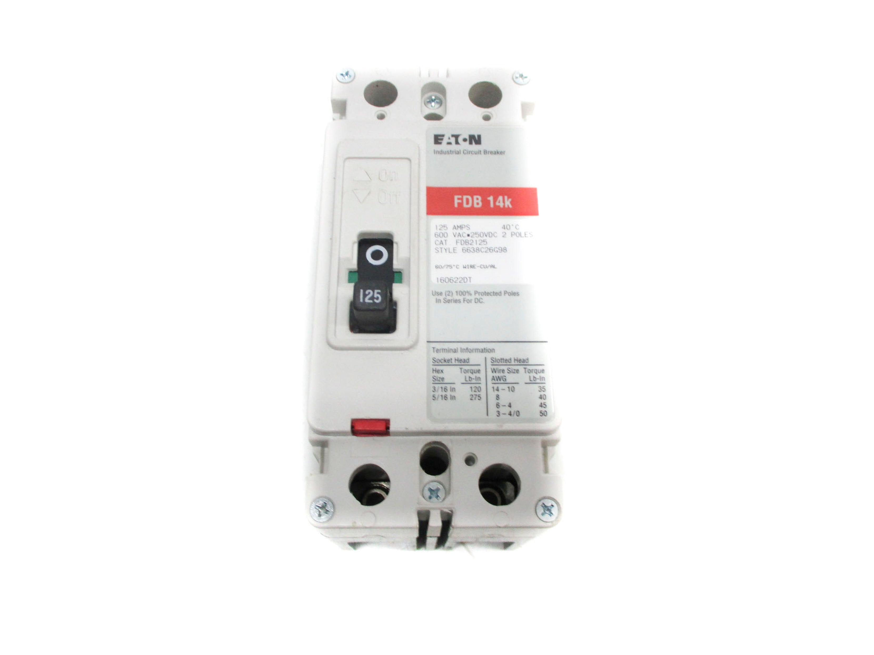 EATON FDB2125 125A 600VAC (GREY) UNMP