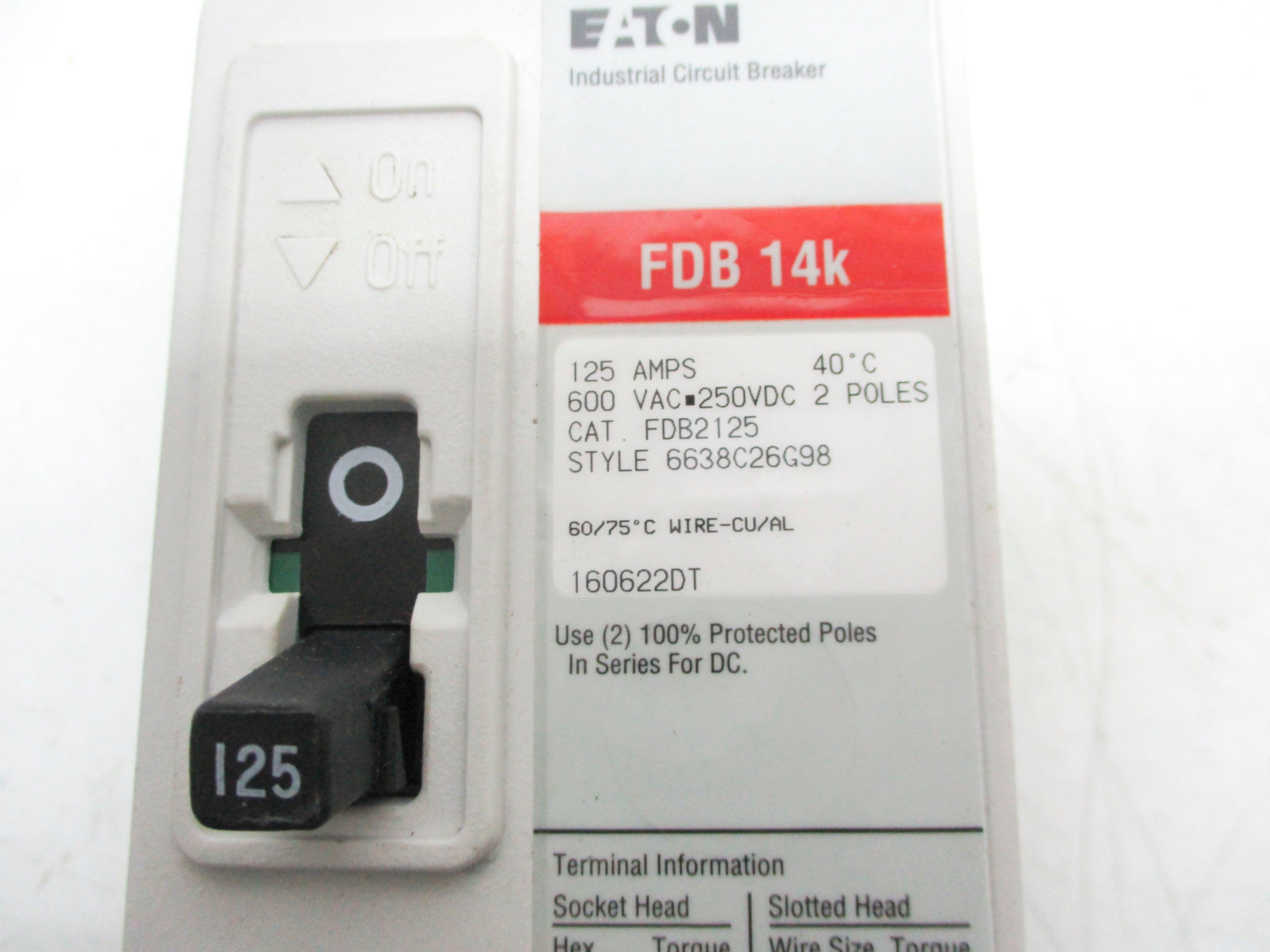 EATON FDB2125 125A 600VAC (GREY) UNMP