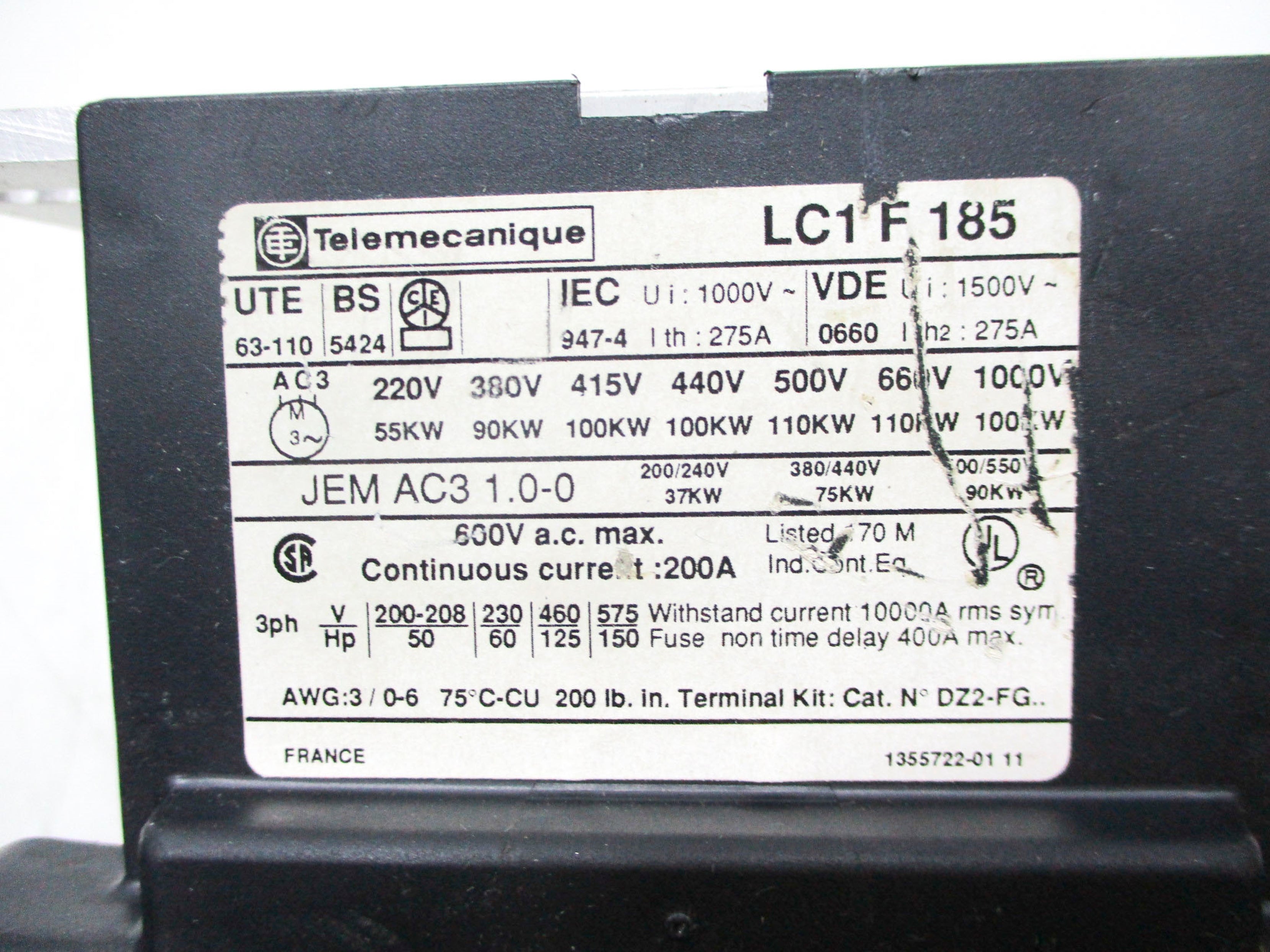 TELEMECANIQUE LC1F185 UNMP