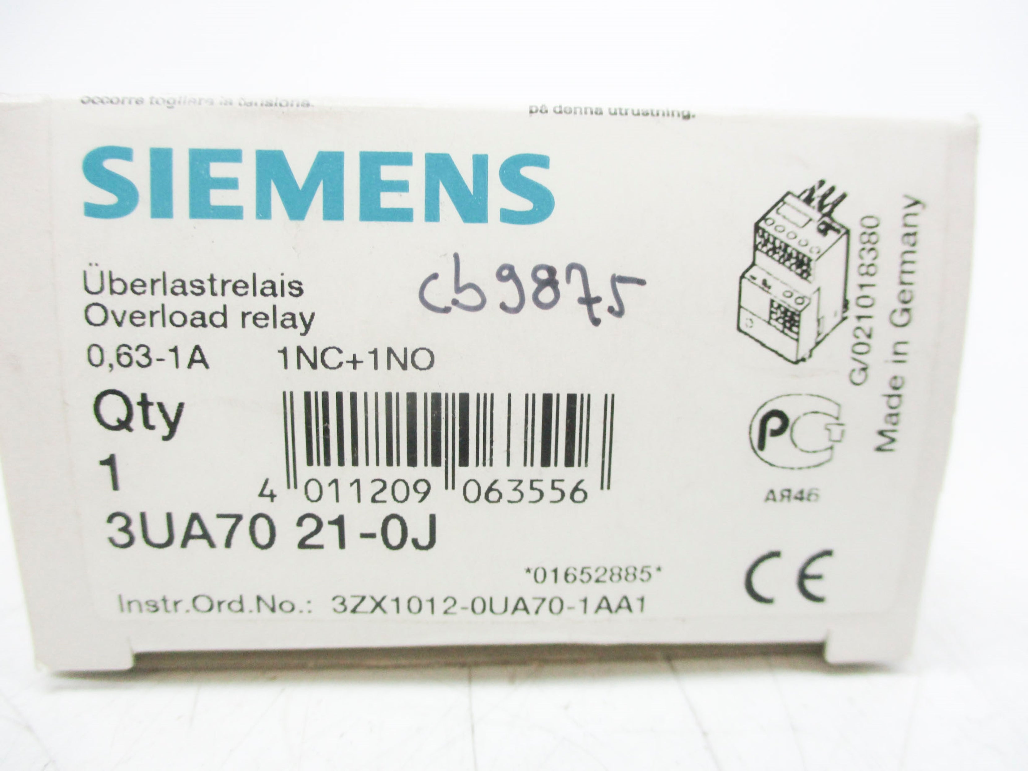 SIEMENS 3UA7021-0J 0.63-1A NSMP