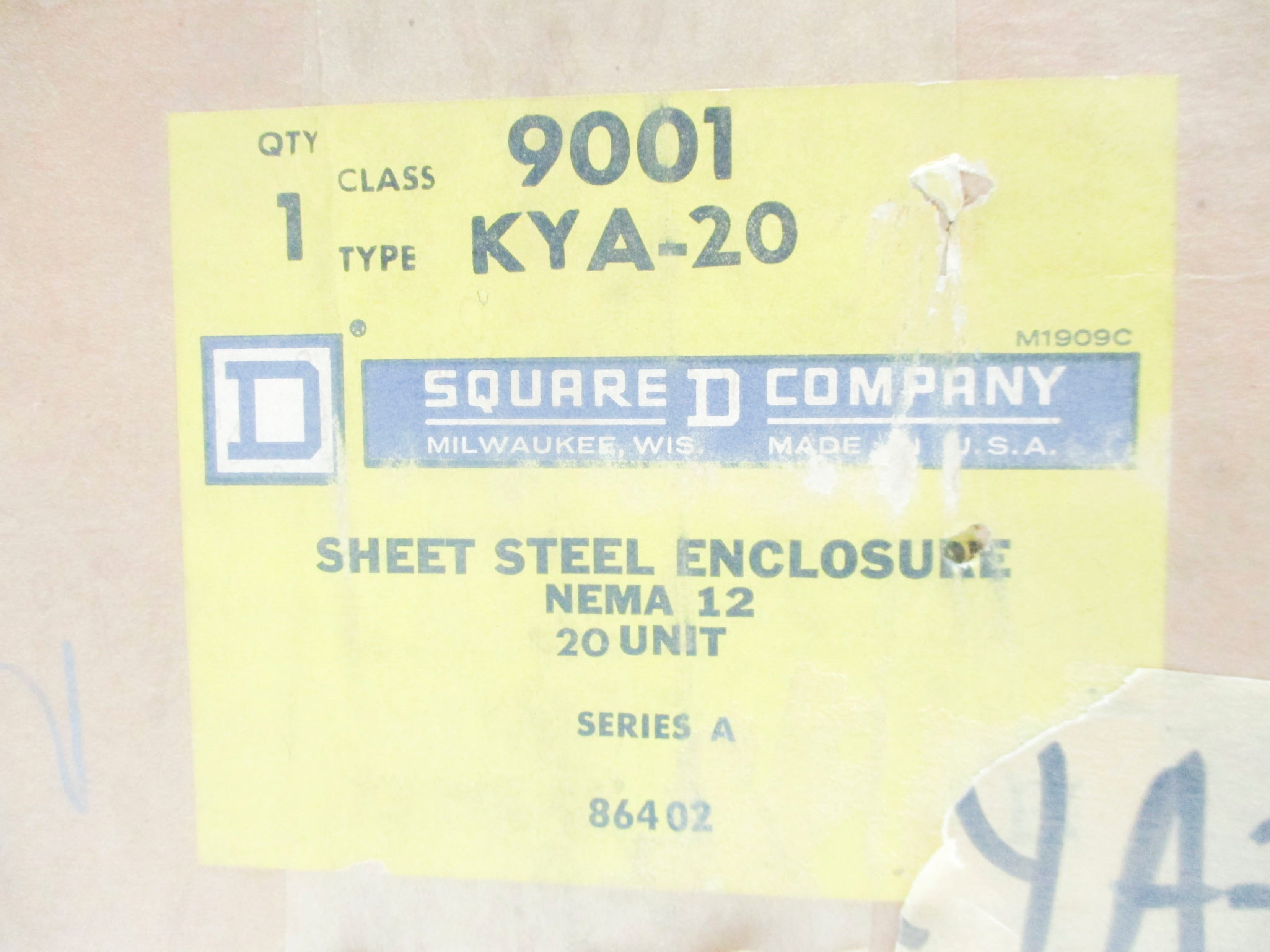 SQUARE D 9001KYA20 SER. A NSMP