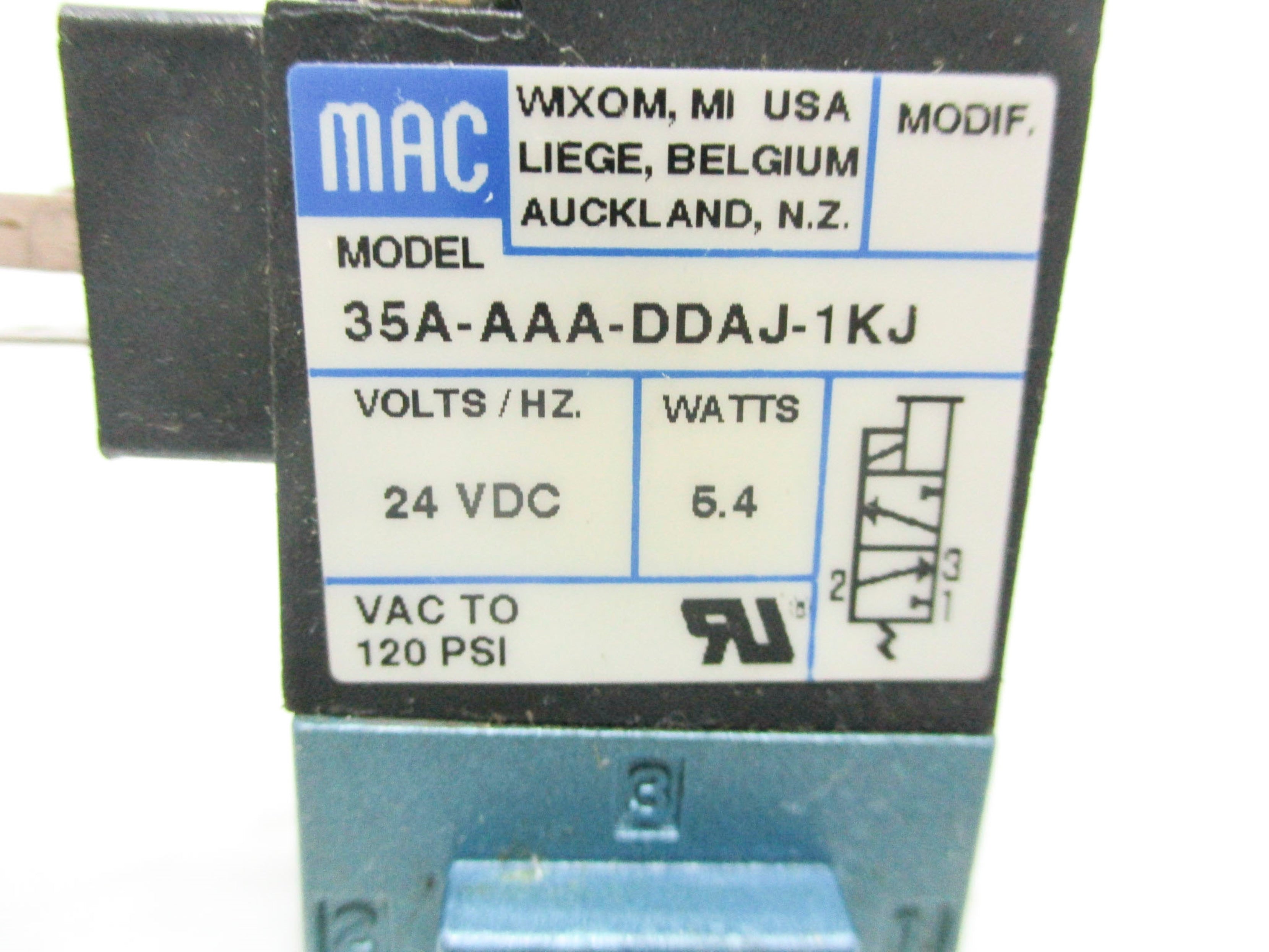 MAC 35A-AAA-DDAJ-1KJ 24VDC 120PSI UNMP