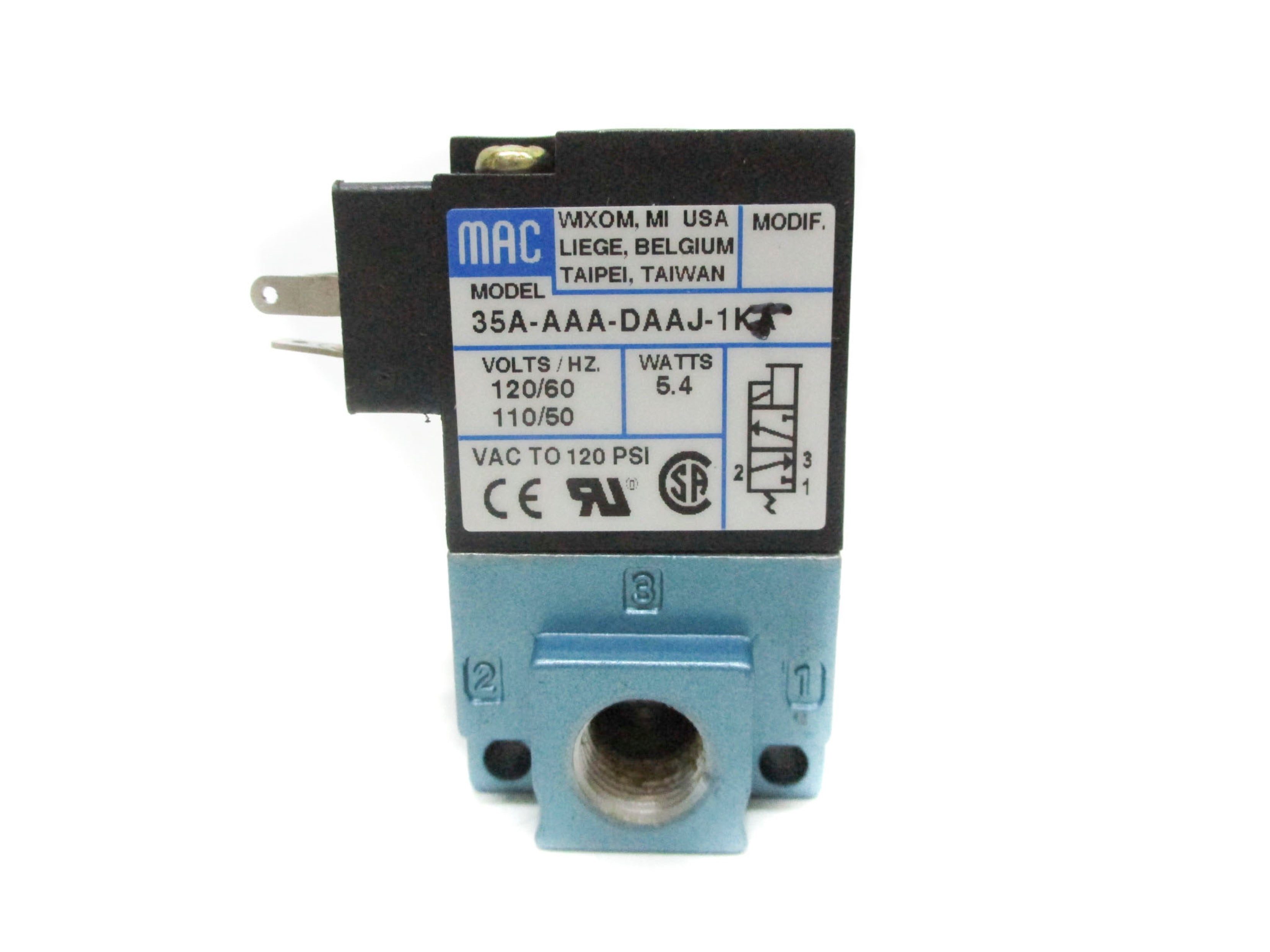 MAC 35A-AAA-DDAJ-1KJ 24VDC 120PSI (AS PICTURED) NSNP