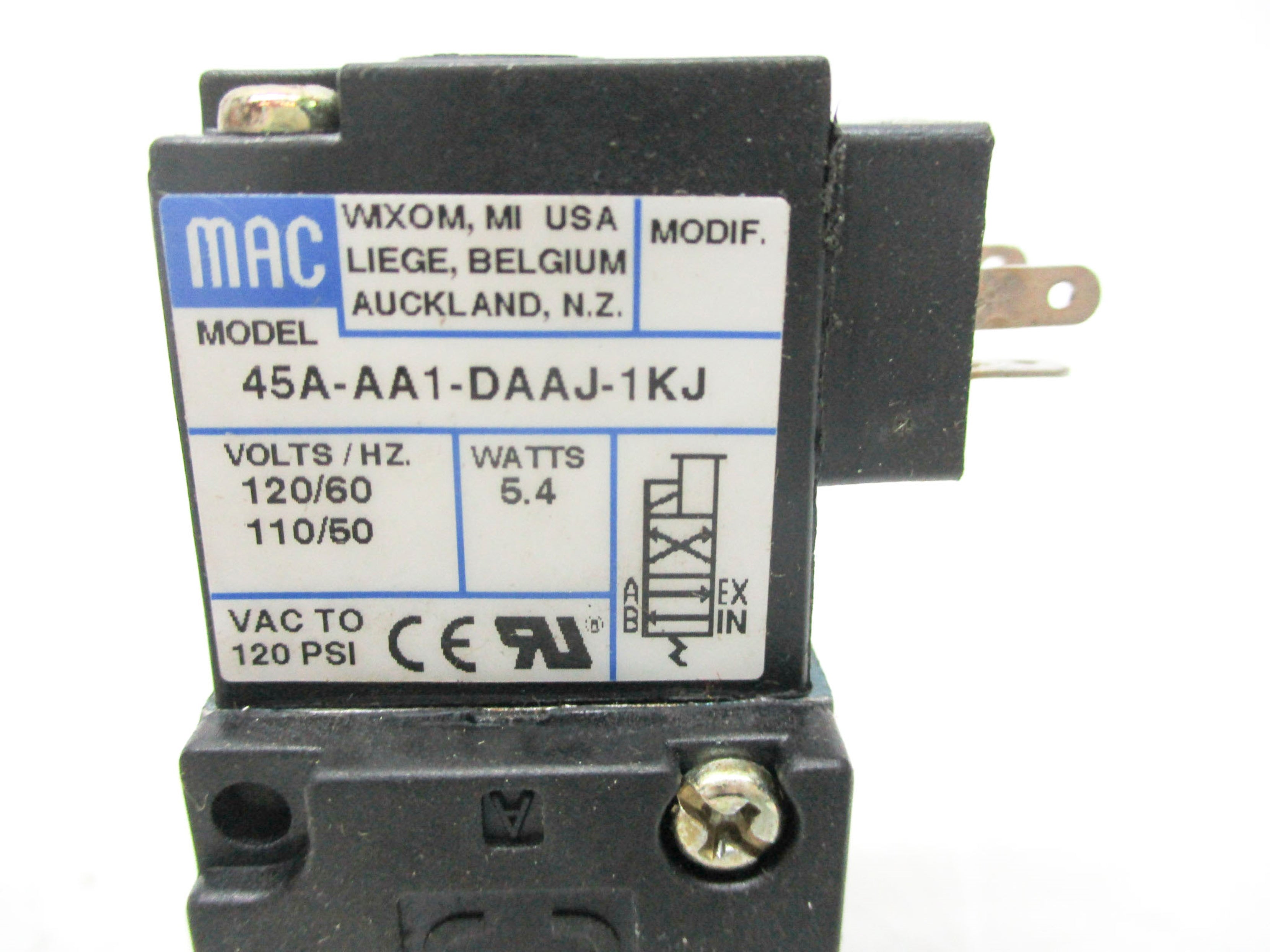 MAC 45A-AA1-DAAJ-1KJ 110/50 120/60 120PSI NSMP