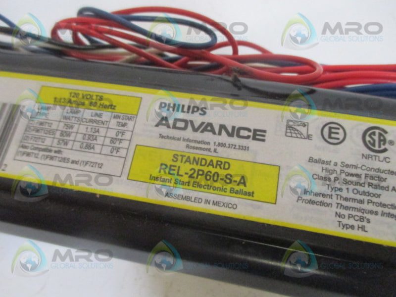 ADVANCE REL-2P60-S-A INSTANT START BALLAST KIT120V *NEW IN BOX*