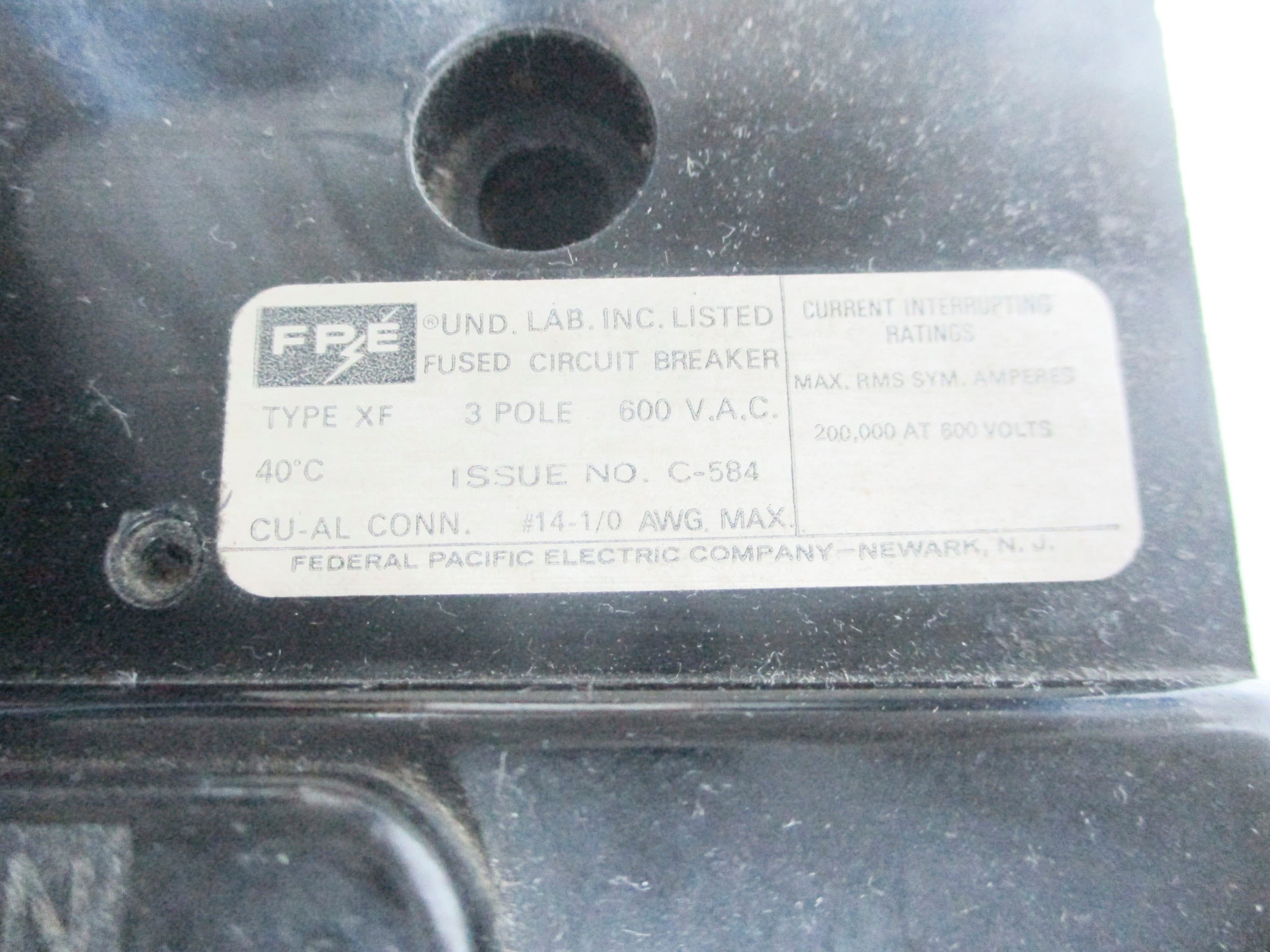 FPE XF XF631090 600VAC UNMP