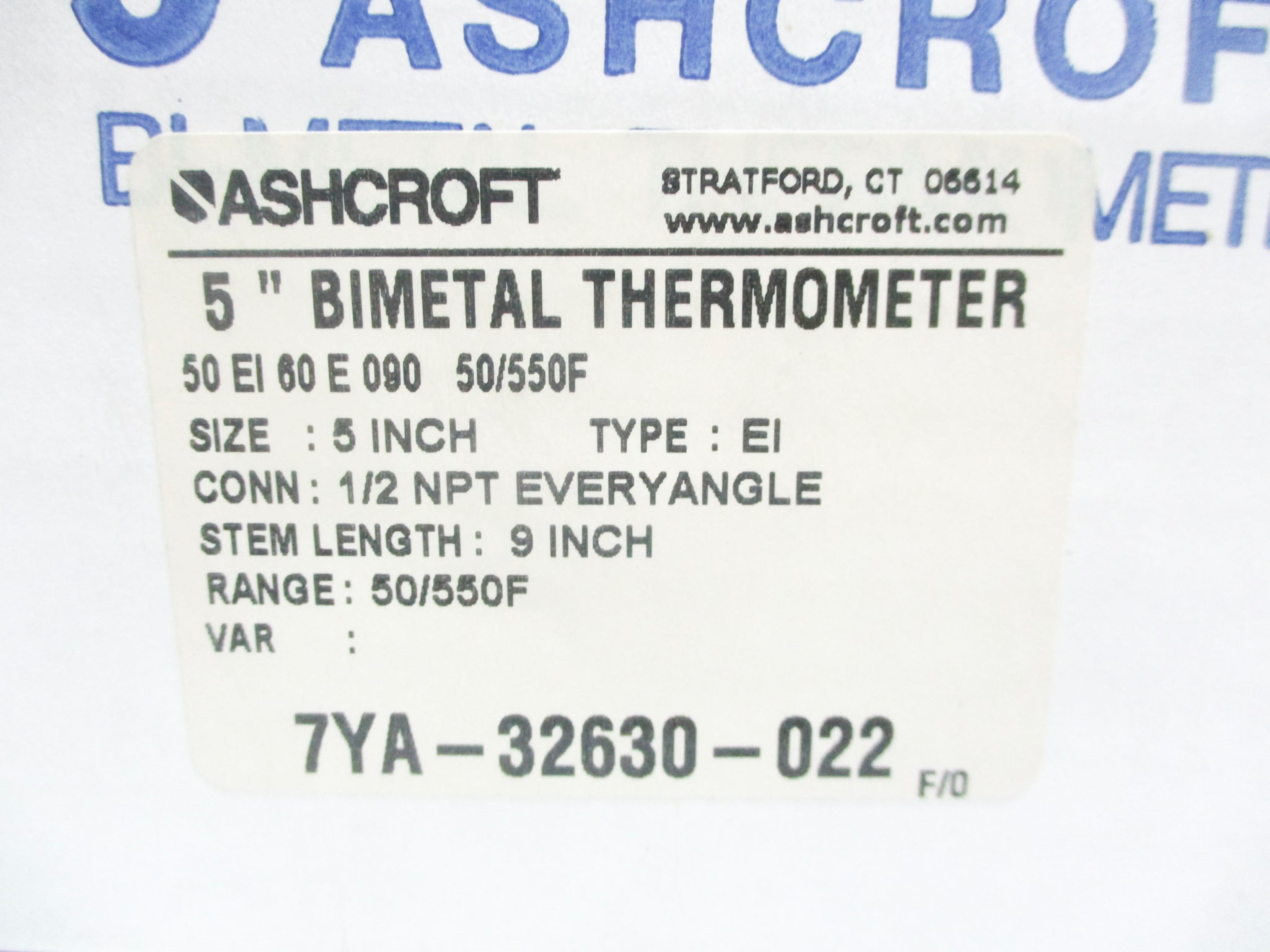 ASHCROFT 50EI60E090-50/550F NSMP