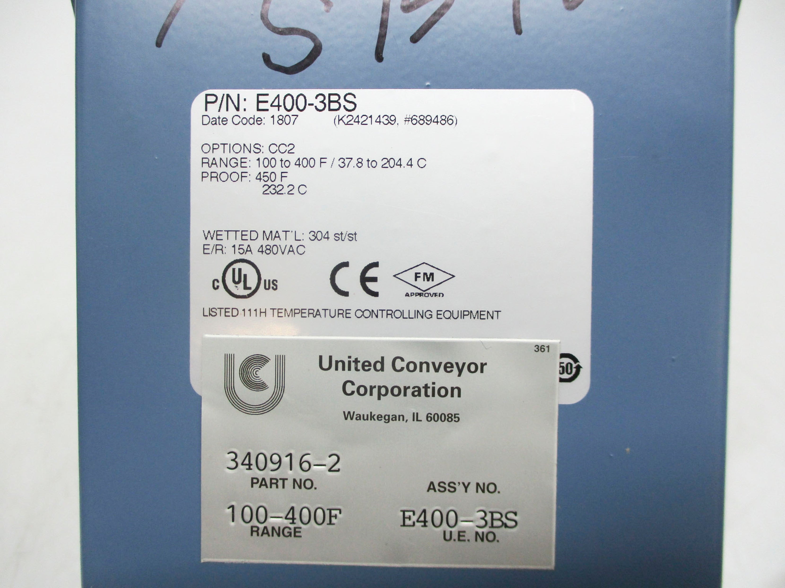 UNITED ELECTRIC E400-3BS NSMP