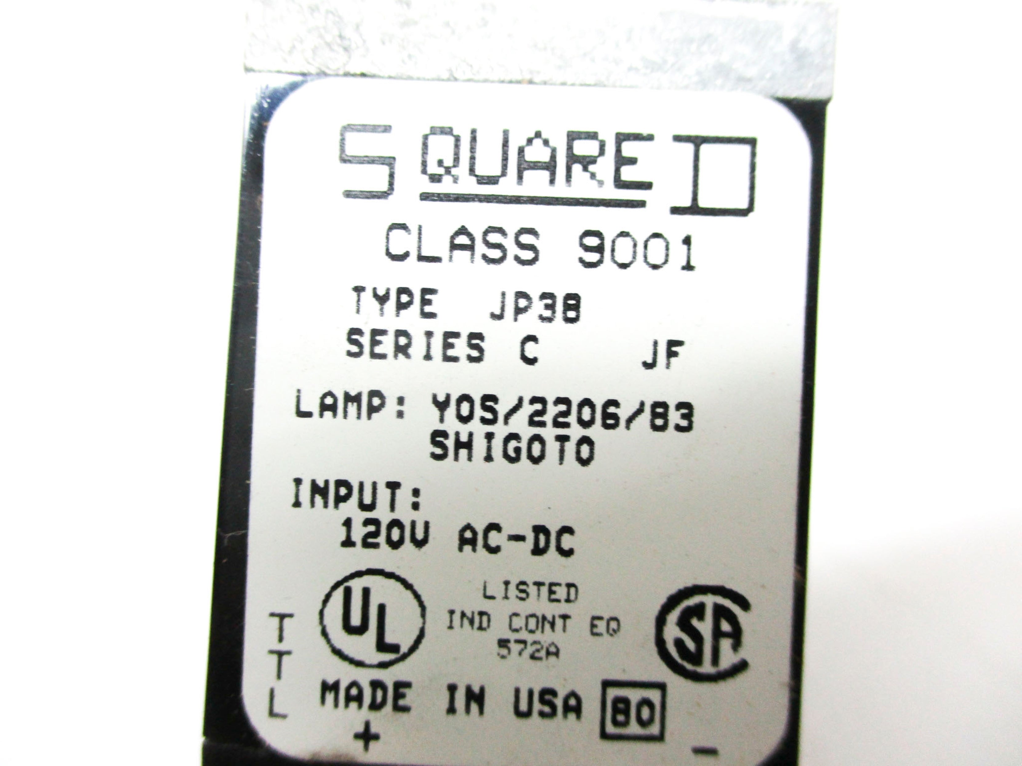 SQUARE D 9001JP38R29 SER. C NSMP
