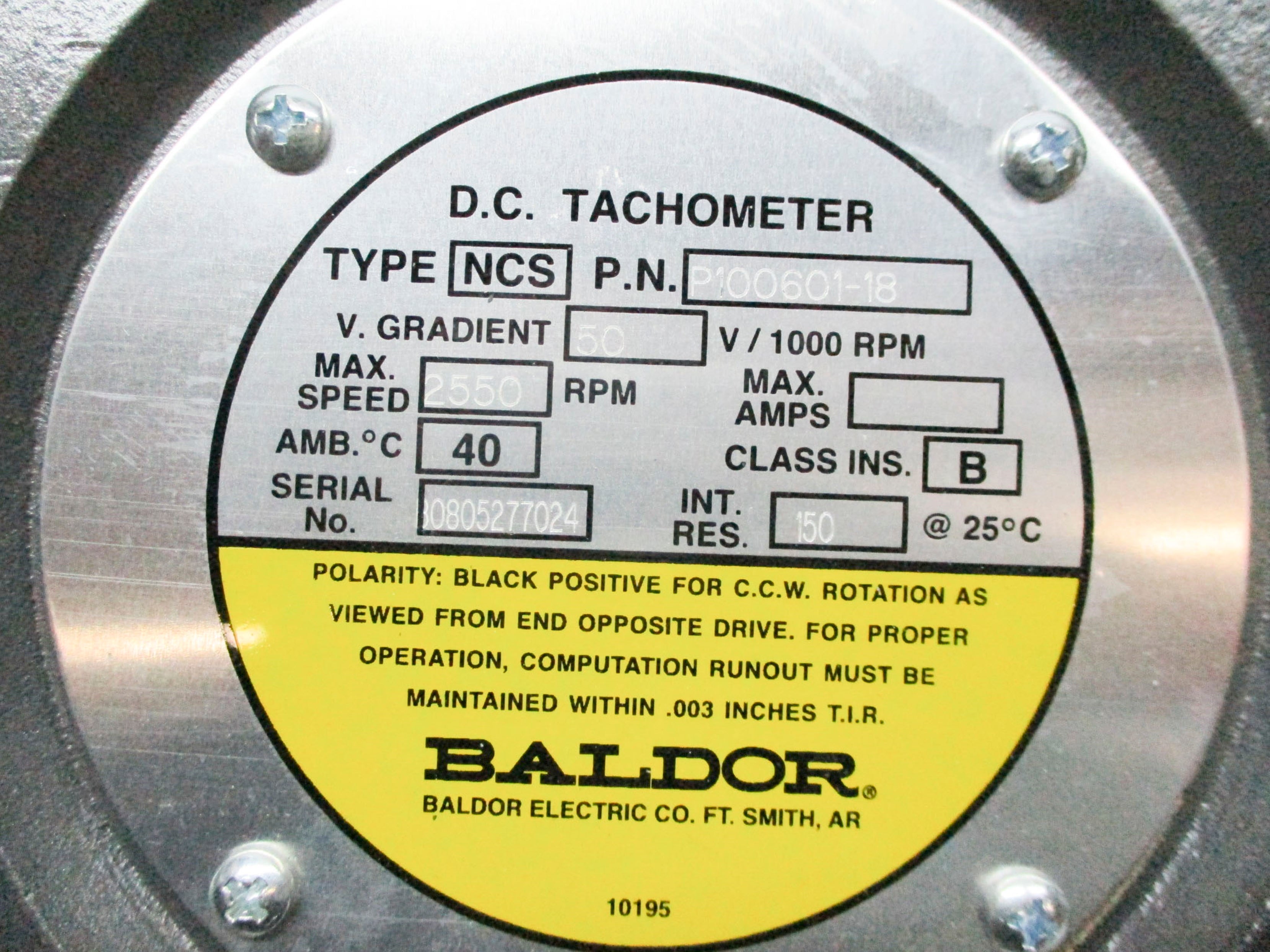 BALDOR P100601-18 NSMP
