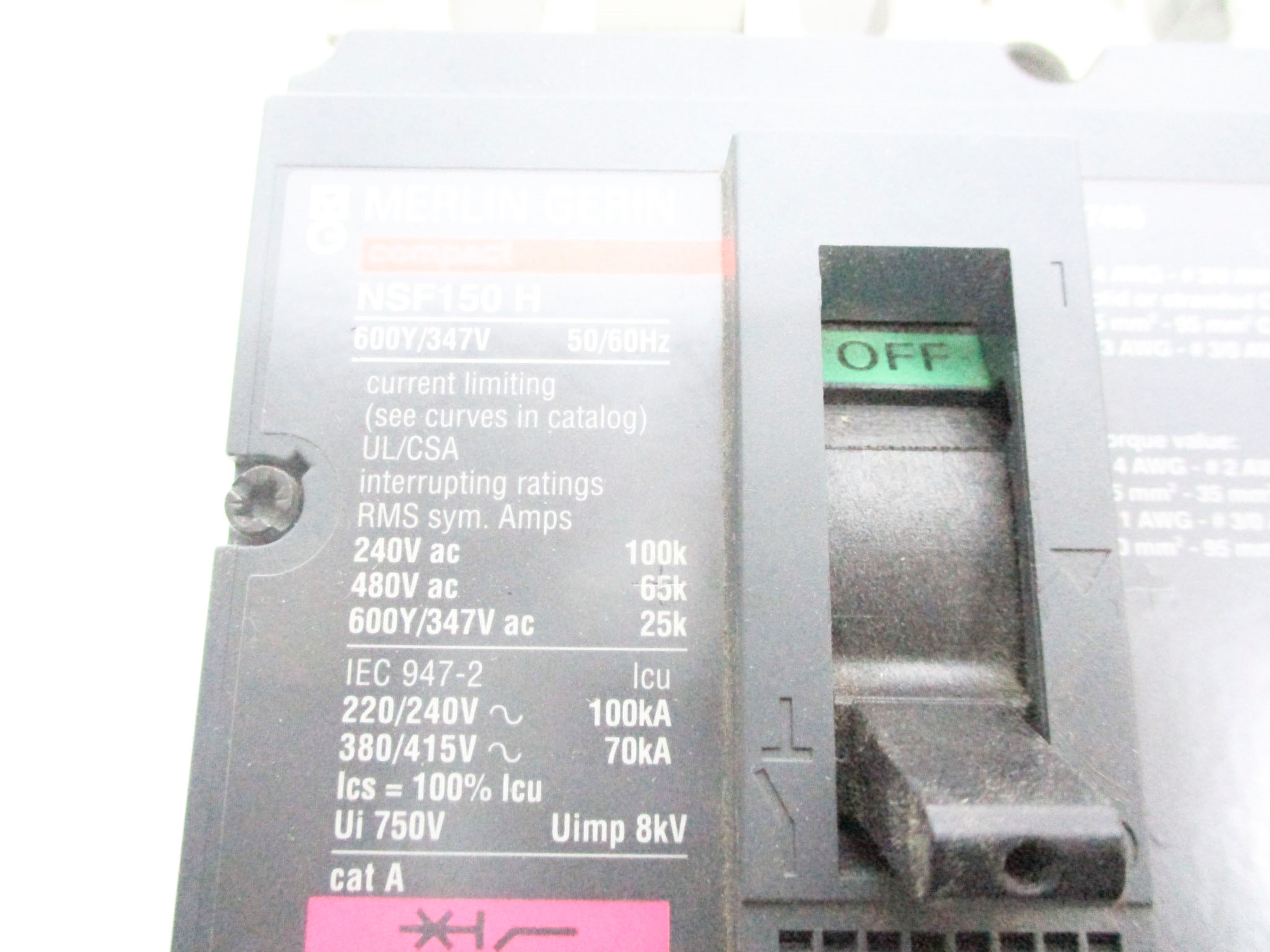 MERLIN GERIN NSF150H 150A 600Y/347V NSNP