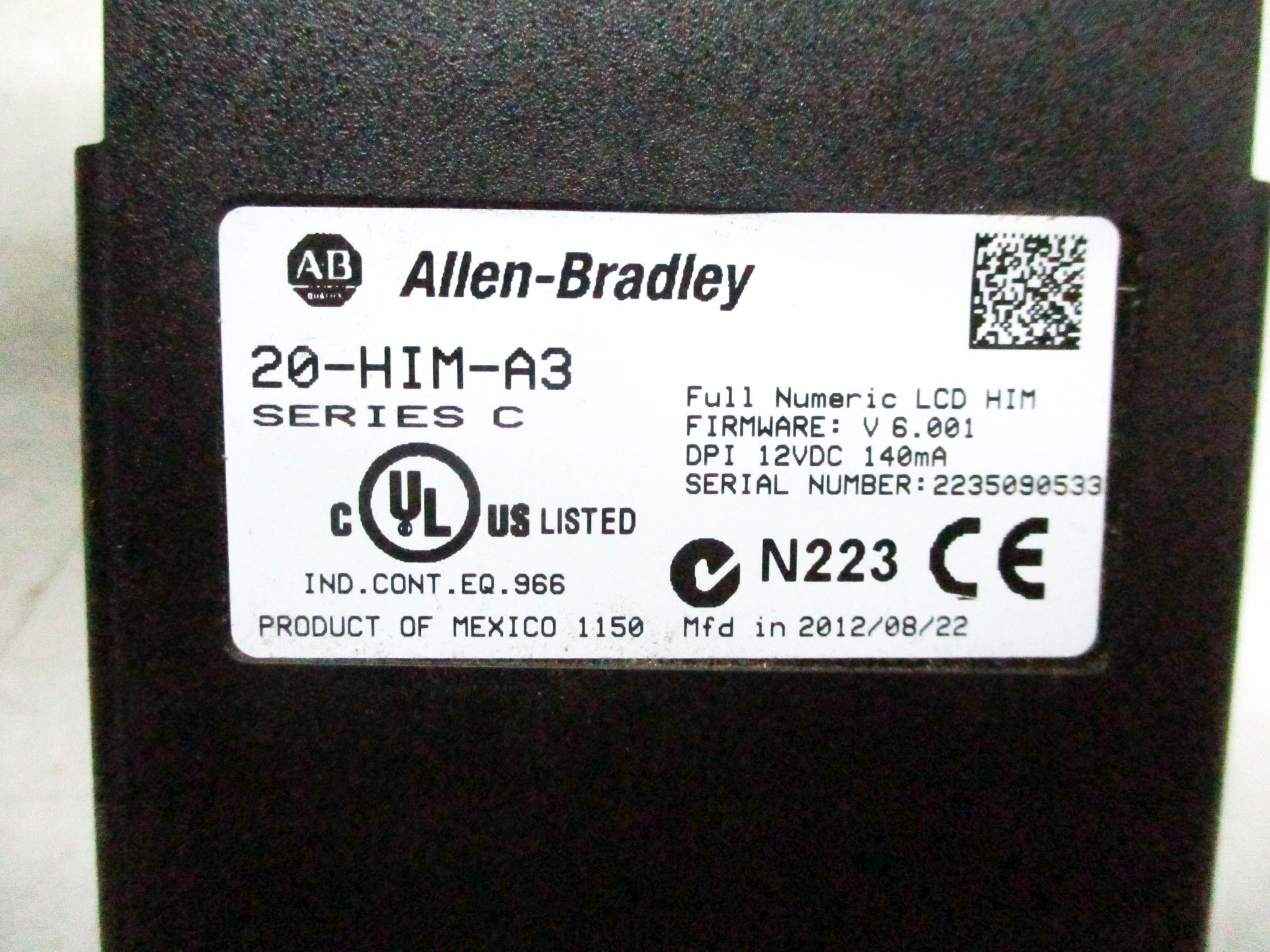 ALLEN BRADLEY 20-HIM-A3 SER. C F/W V6.001 12VDC NSMP