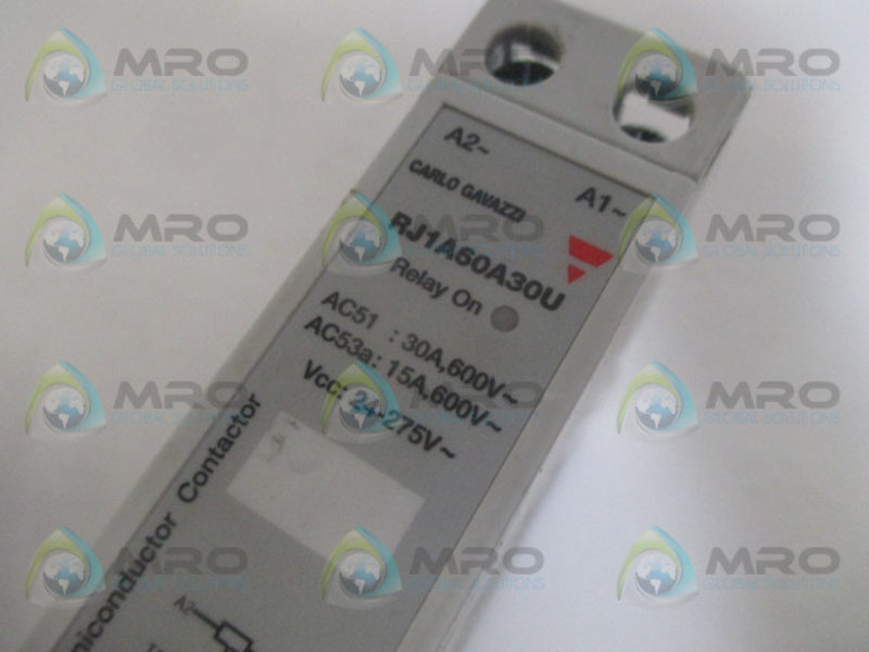 CARLO GAVAZZI RJ1A60A30U SEMICONDUCTOR CONTACTOR RELAY *USED*