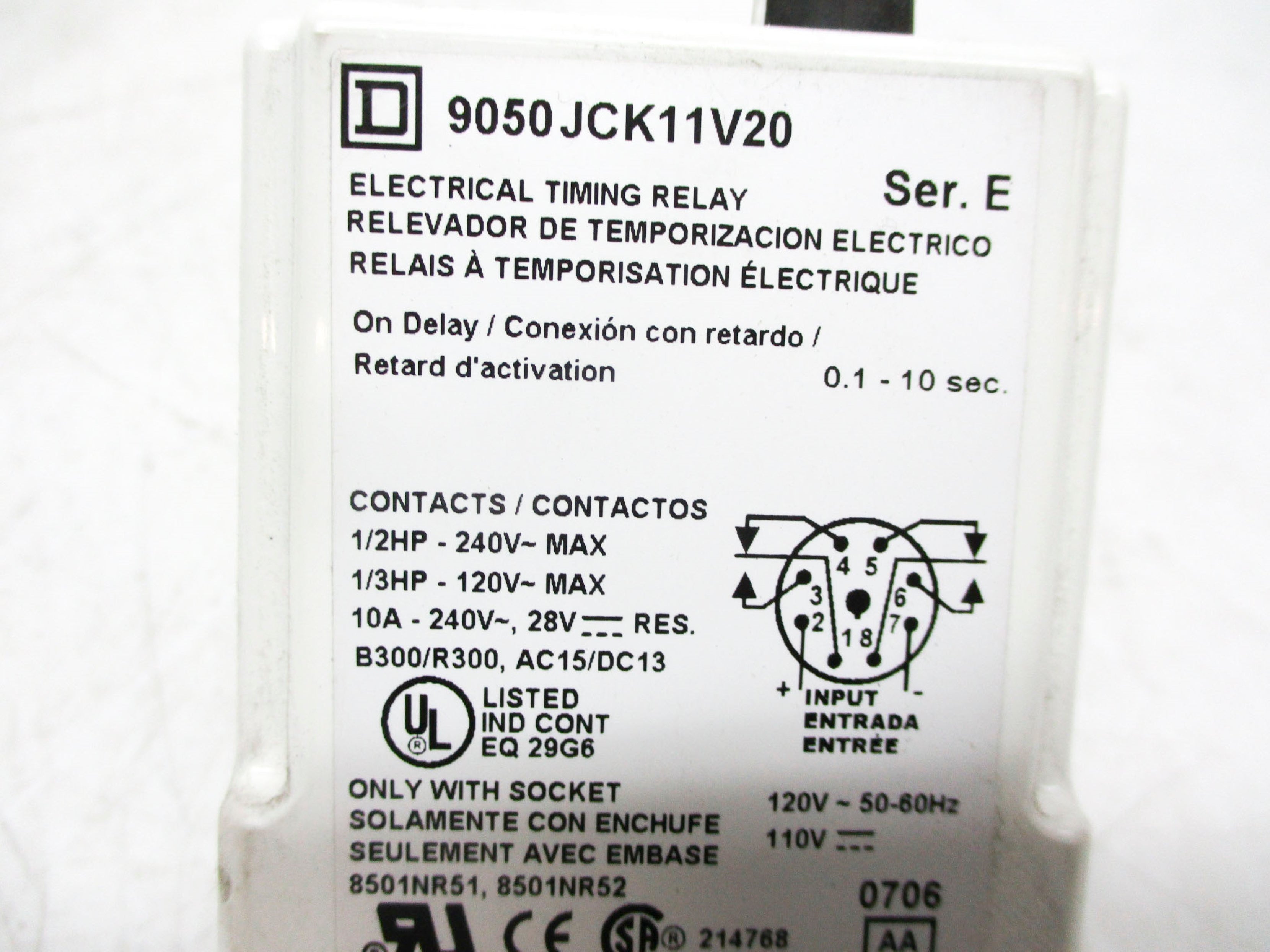SQUARE D 9050JCK11V20 SER. E 110/120V NSMP
