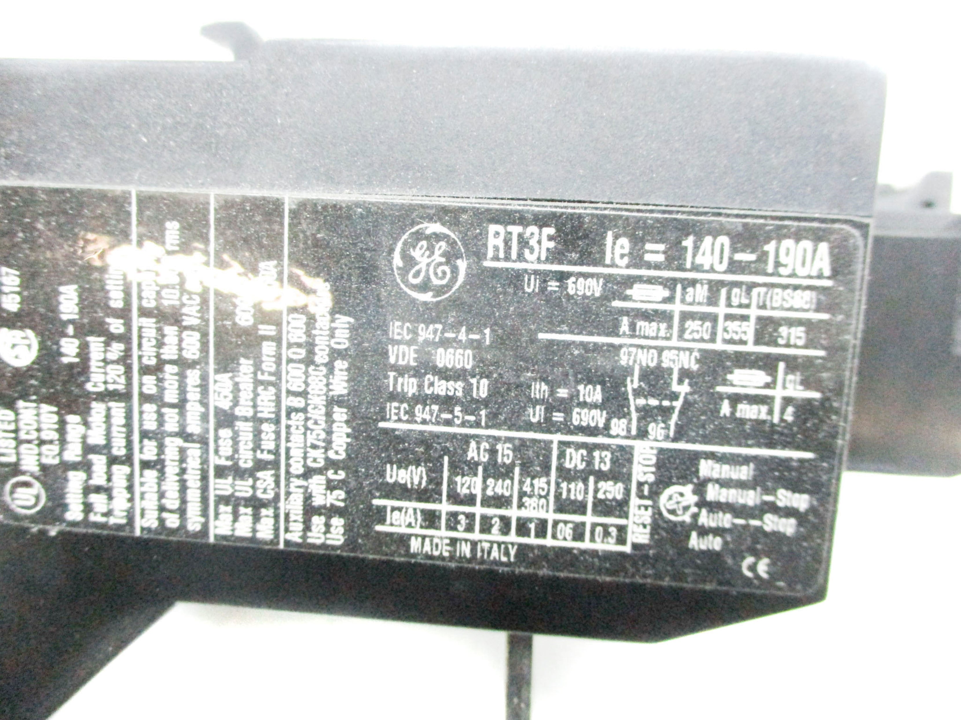 GENERAL ELECTRIC RT3F 140-190A NSMP