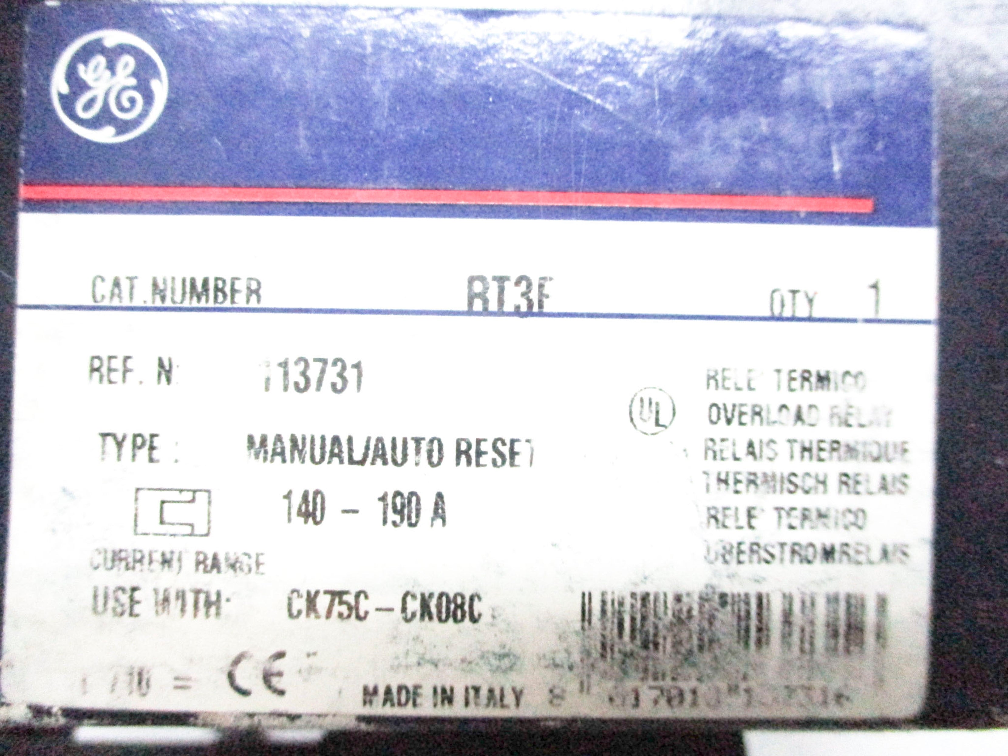 GENERAL ELECTRIC RT3F 140-190A NSMP