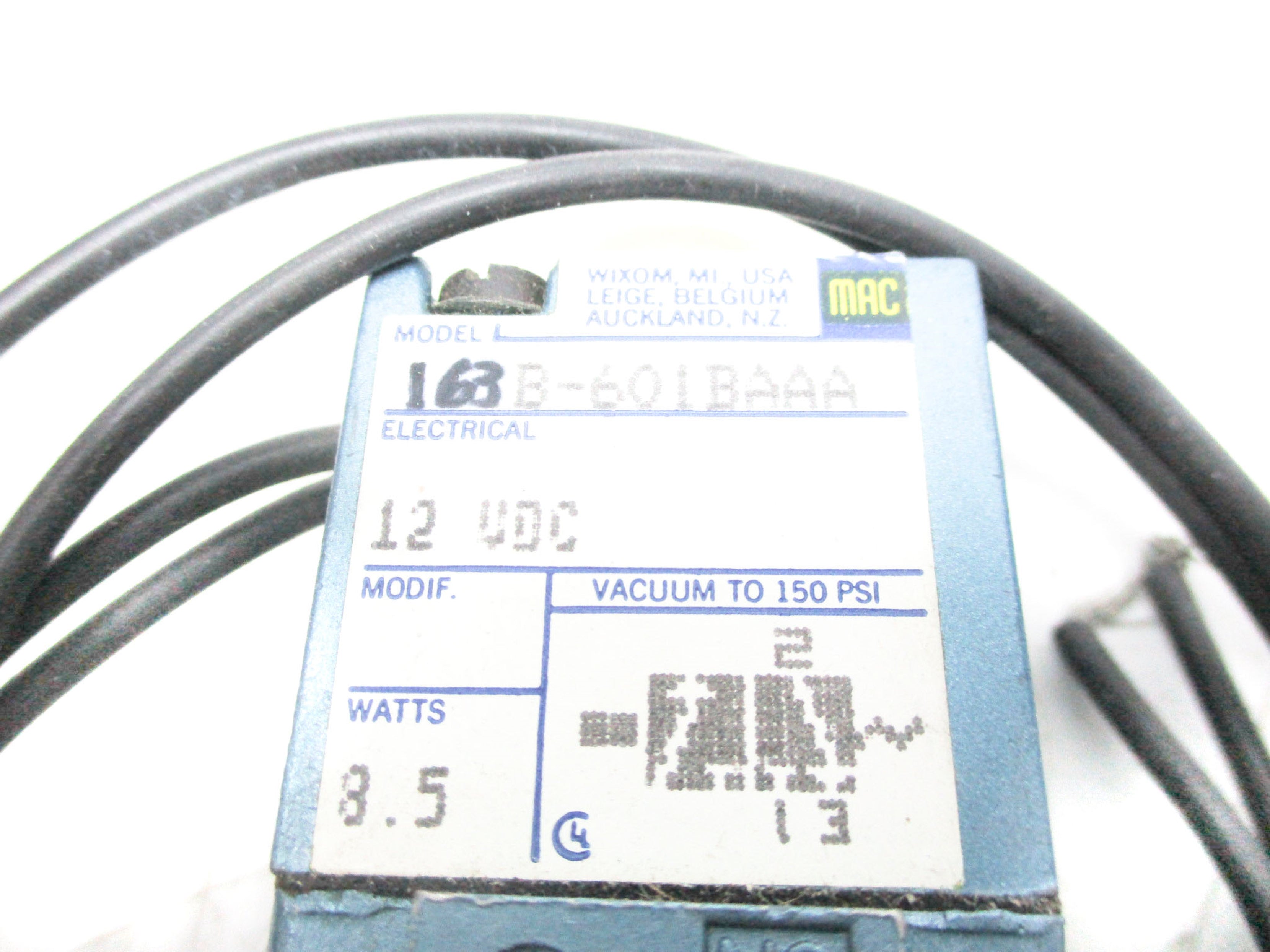 MAC 163B-601BAAA 12VDC 150PSI UNMP