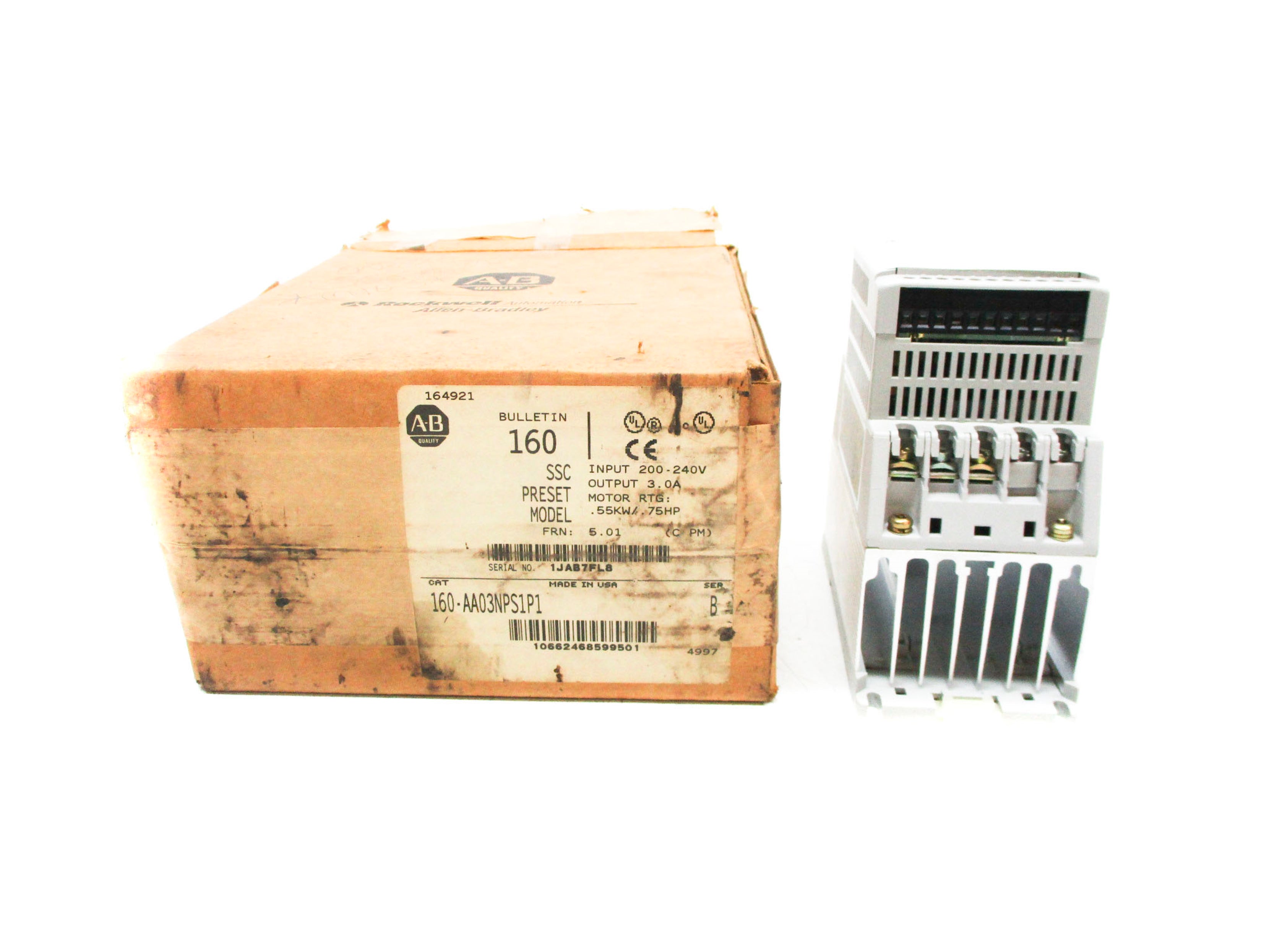 ALLEN BRADLEY 160-AA03NPS1P1 SER. B F/W 5.01 (BR/WH) NSMP