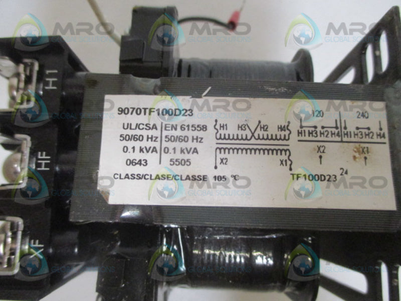 SQUARE D 9070TF100D23 TRANSFORMER *USED*