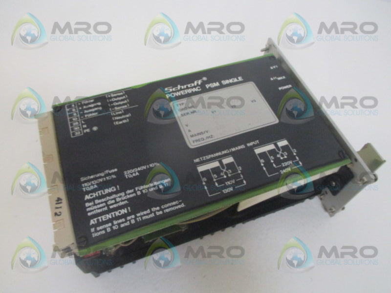 SCHROFF PSM115 POWERPAC PSM SINGLE MODULE *USED*