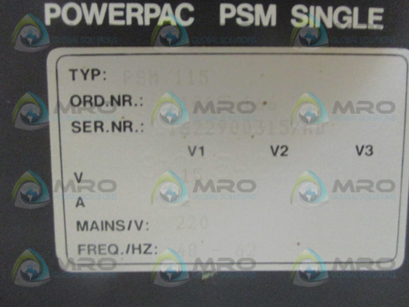 SCHROFF PSM115 POWERPAC PSM SINGLE MODULE *USED*