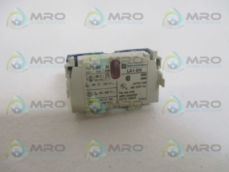 TELEMECANIQUE LA1-EN11 AUXILIARY CONTACT BLOCK *USED*