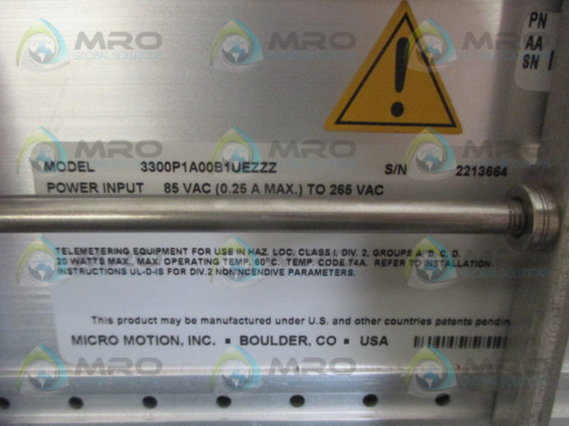 MICRO MOTION 3300P1A00B1UEZZZ CONTROLLER 85VAC TO 265VAC *USED*