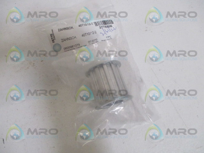 FETTE 40T10/12-2 TIMING PULLEY *NEW IN FACTORY BAG*