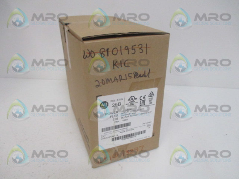 ALLEN BRADLEY POWERFLEX525 25B-D4P0N114 SER. A F/W 4.001 AC DRIVE *NEW IN BOX*