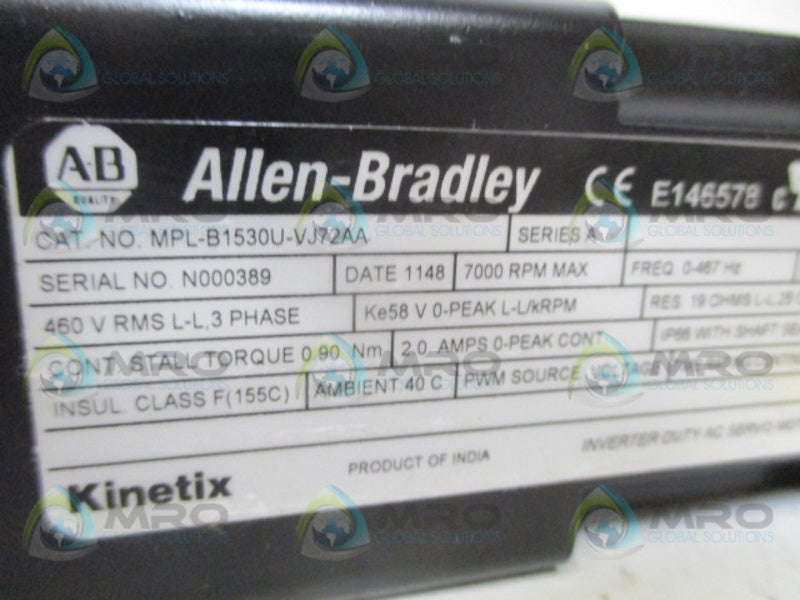 ALLEN BRADLEY KINETIX MPL-B1530U-VJ72AA SER. A SERVO MOTOR *NEW IN BOX*