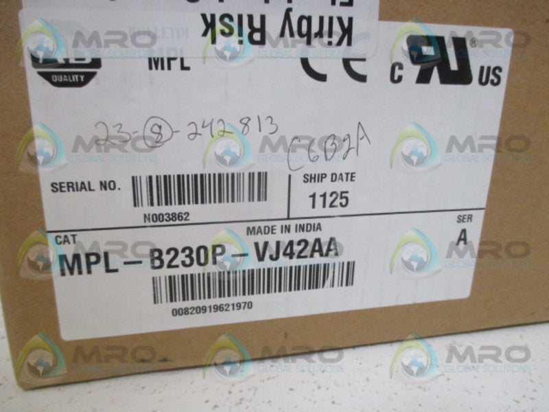 ALLEN BRADLEY KINETIX MPL-B230P-VJ42AA SER. A SERVO MOTOR *NEW IN BOX*