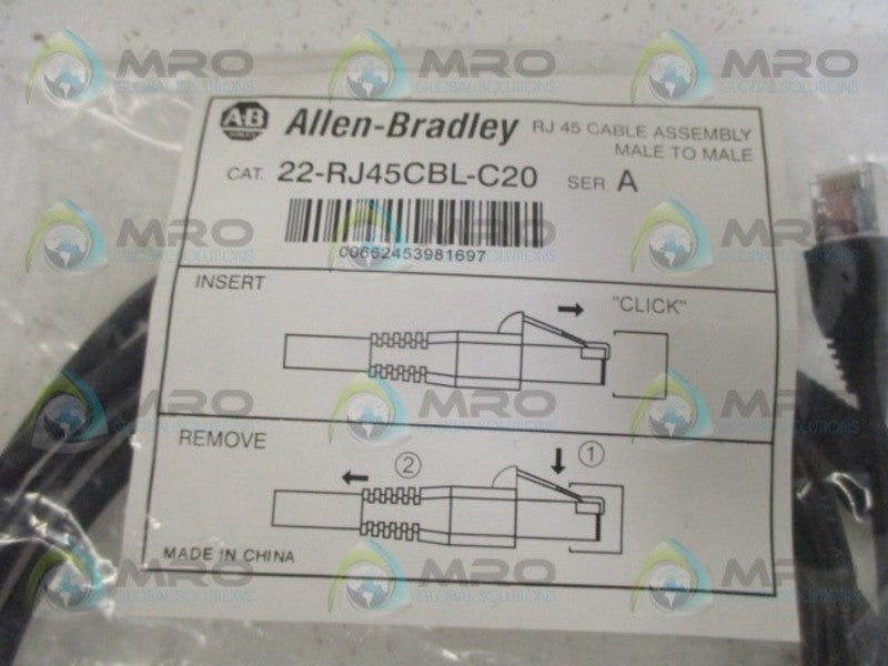 ALLEN BRADLEY 22-RJ45CBL-C20 SER. A CABLE * NEW IN FACTORY BAG *