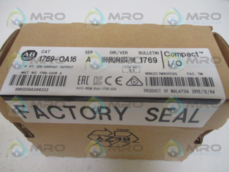 ALLEN BRADLEY 1769-OA16 SER. A F/W 3.1 DATE: 2015 *FACTORY SEALED*