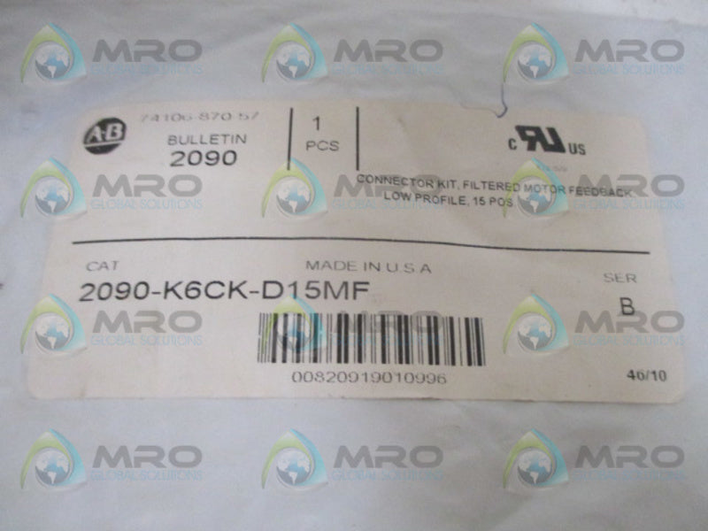 ALLEN BRADLEY 2090-K6CK-D15MF SER. B CONNECTOR KIT *NEW NO BOX*