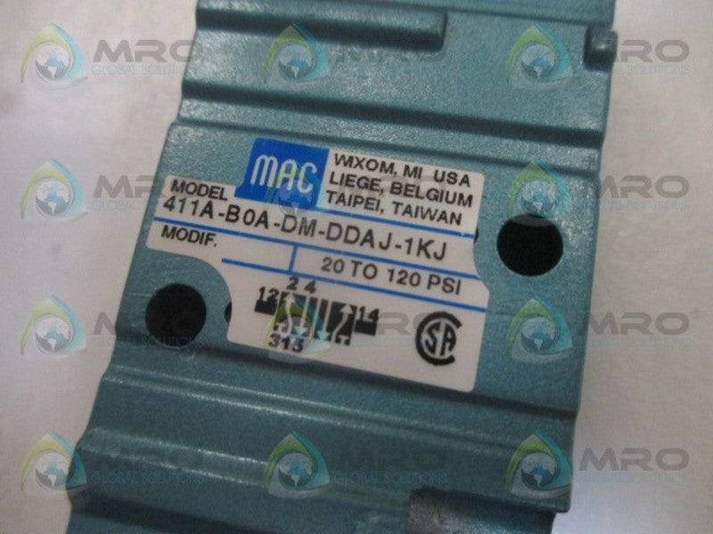 MAC 411A-B0A-DM-DDAJ-1KJ SOLENOID VALVE 24VDC *USED*