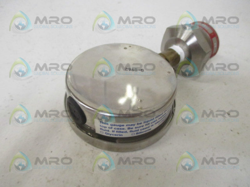 ASHCROFT 251009AW02L/ 310SSLXCG100 PRESSURE GAUGE 100 PSI *NEW NO BOX*