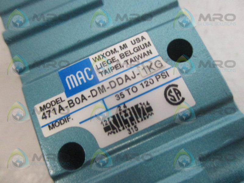 MAC 471A-B0A-DM-DDAJ-1KG SOLENOID VALVE 24VDC *USED*