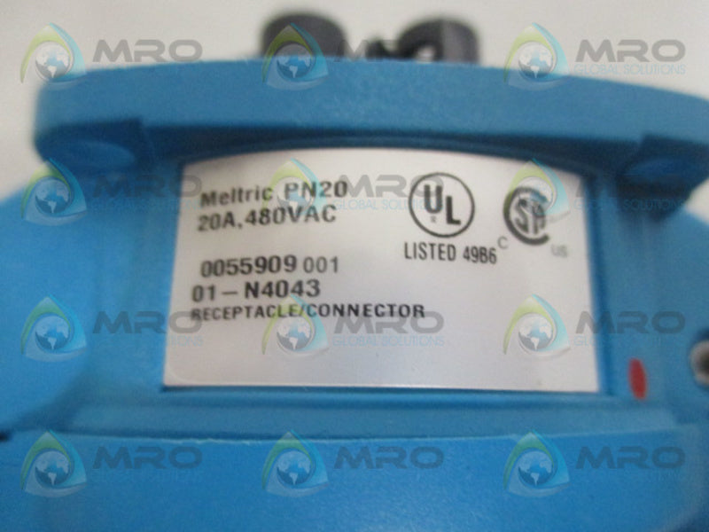 MELTRIC 01-N4043 INLET PLUG 20A 480VAC *NEW NO BOX*