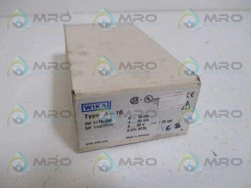WIKA A-10 PRESSURE TRANSMITTER 12719286 *NEW IN BOX*