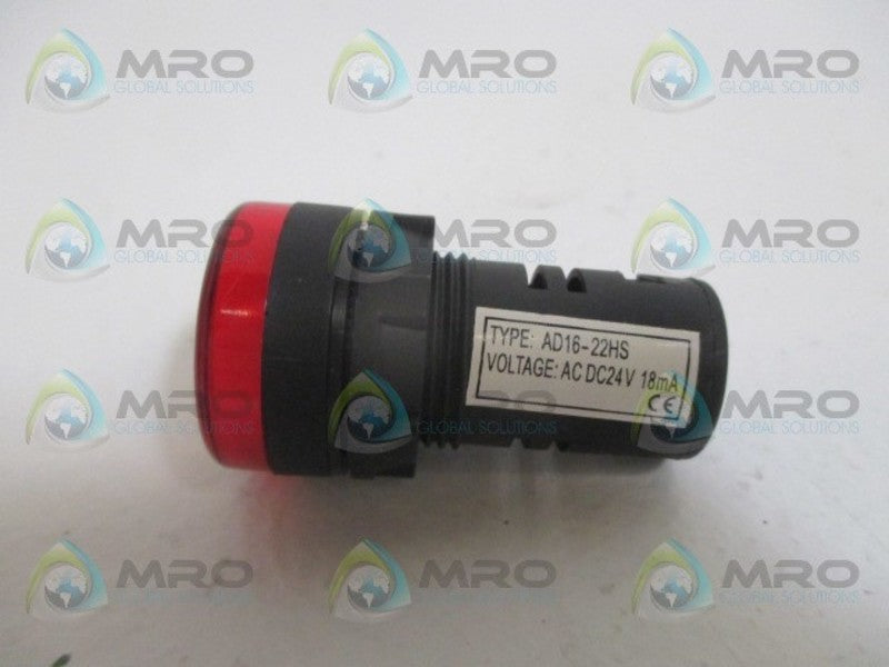INDUSTRIAL MRO AD16-22HS RED LED INDICATOR LIGHT 24V *NEW NO BOX*
