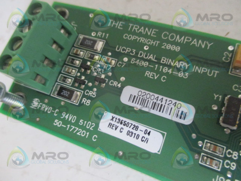 TRANE 6400-1104-03 DUAL BINARY INPUT MODULE *NEW NO BOX*