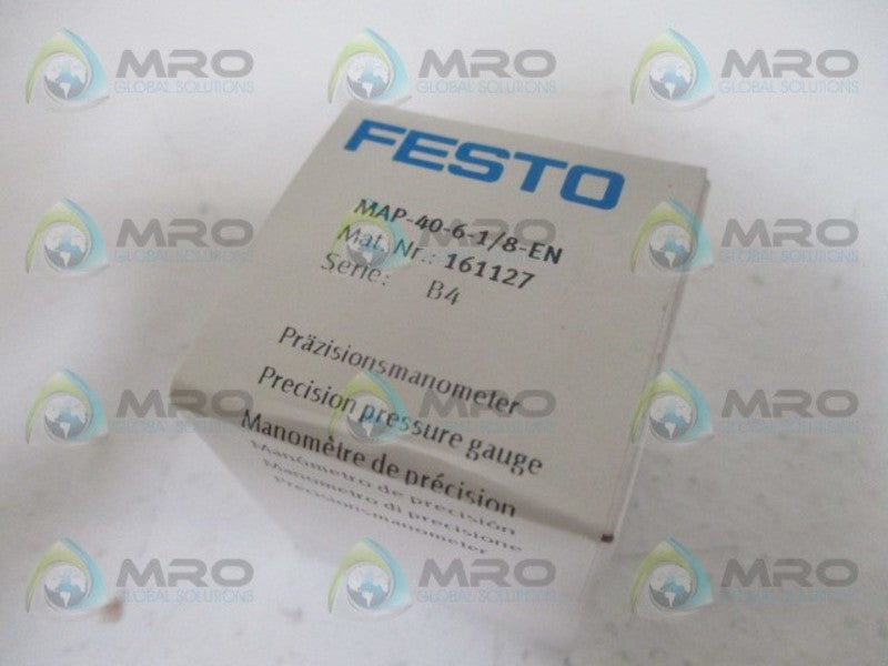 FESTO MAP-40-6-1/8-EN PRESSURE GAUGE 0-80PSI 0-6BAR *NEW IN BOX*