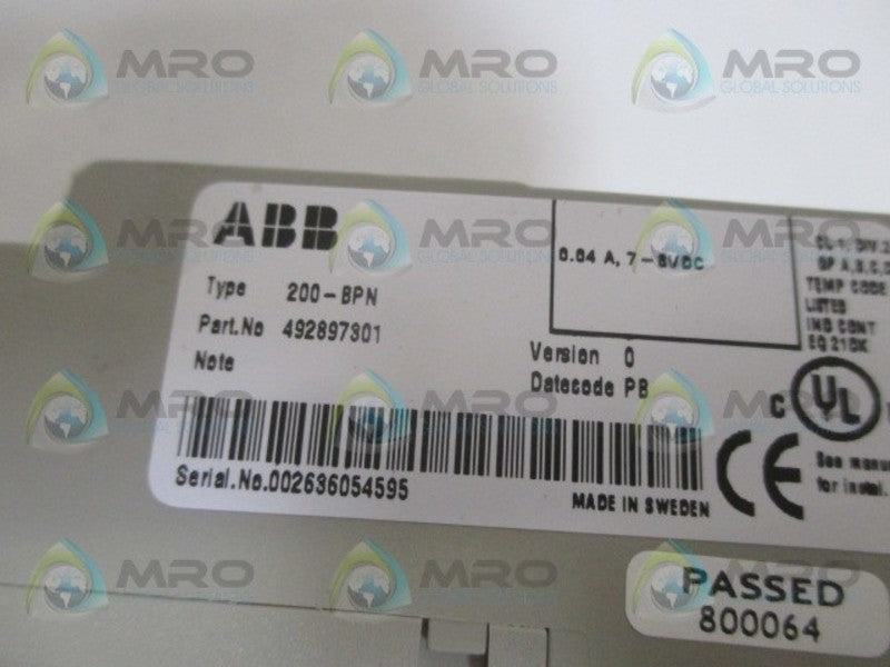 ABB 200-BPN BACKPLANE 492897301 *NEW IN BOX*
